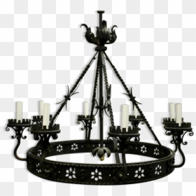 Chandelier Style Gothic Wrought Iron"  Src="https - Lustre Style Gothique, HD Png Download - gothic candles png